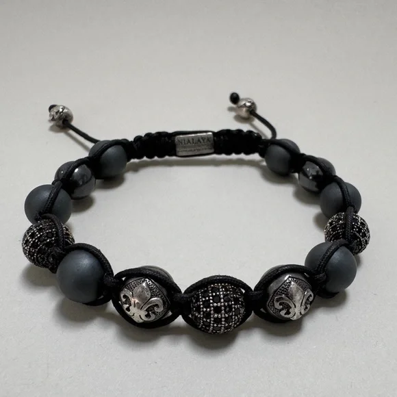 Nialaya Sterling Silver Beaded Bracelet - Picture 8 of 10